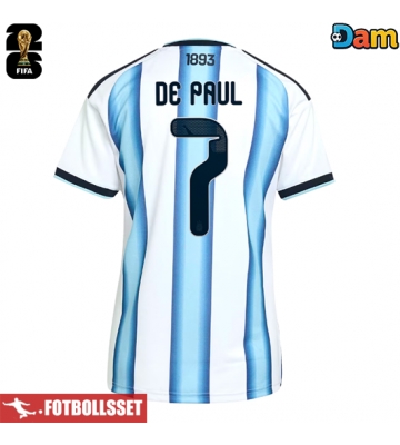 Argentina Rodrigo De Paul #7 Hemmatröja Dam VM 2026 Kortärmad